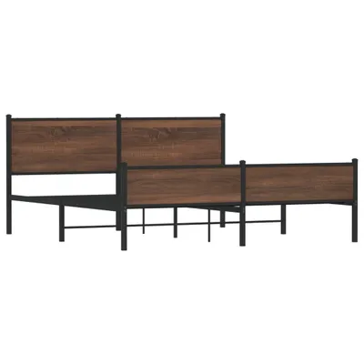 Image de Cadre de lit en métal sans matelas chêne marron 183x213 cm