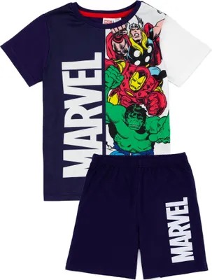 Immagine prodotto di Marvel - Pigiama con pantaloncini per ragazzi NS7349 (110) (blu navy/bianco)