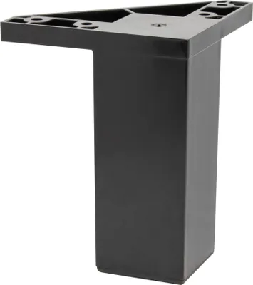 Produktbild von WAGNER Möbelbein/Tischbein/Möbelfuß SCHWARZ matt - 40 x 40 x 100 mm, Anschraubplatte 80 x 80 x 115 mm, Kunststoff - 12022101