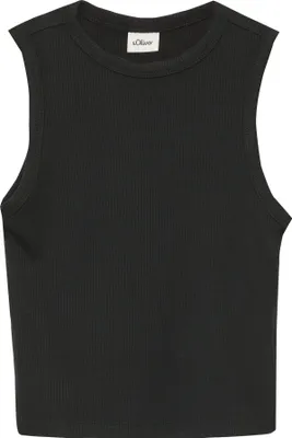Immagine prodotto di Maglietta crop top da donna s.Oliver senza maniche, dal taglio slim fit, in misto viscosa