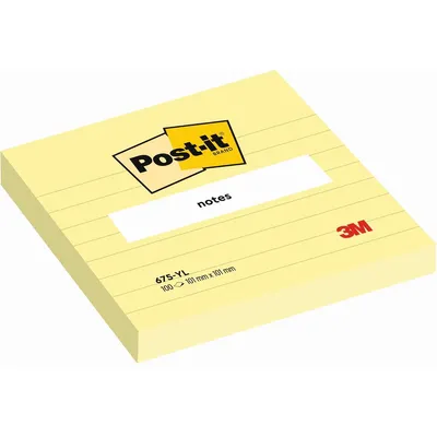 Obrázek produktu pro Samolepicí bločky Post-it XL, linkované, 100 x 100 mm, žluté