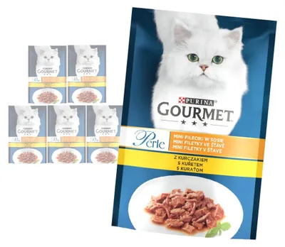 Zdjęcie produktu dla Purina Gourmet Perle z Kurczakiem 6x85g Mini Fileciki w Sosie Mokra Karma Dla Kota