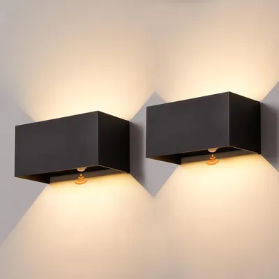 Productafbeelding van Led-buitenlamp met bewegingsmelder, 2 stuks Up Down wandlamp, IP65