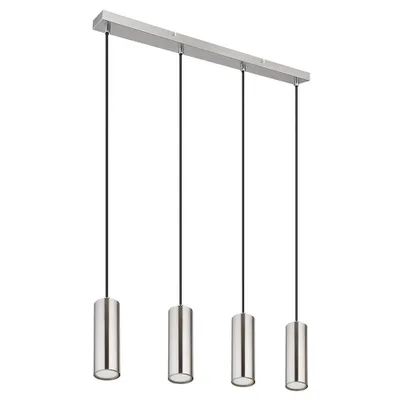 Produktbild von LED Hängeleuchte, 4-flammig, Metall, chrom, rund, H 120 cm