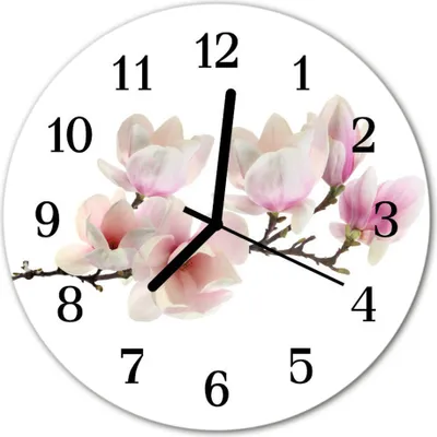 Produktbild von Glasuhr Wanduhr Küchenuhr Echt-Glas 30fi cm Magnolie rosa