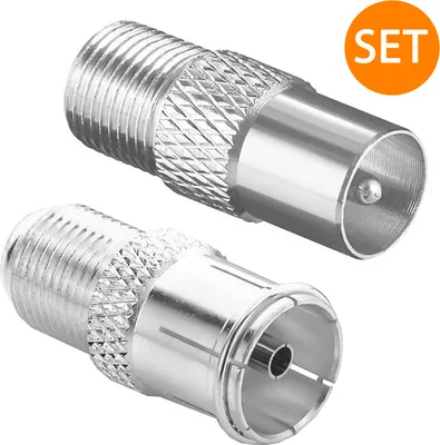 Produktbild von ORSEM SAT Adapter Set F-Stecker zum Antennenkabel F-Kupplung Koax-Kupplung F-Buchse auf 1x IEC Antennenstecker und 1x IEC Antennenbuchse