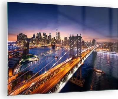 Produktbild von Bilder auf glas - Usa amerika new york manhattan - 70x50cm - Glasbilder - Wandbilder - Kunstdruck - zum Aufhängen bereit - Wanddekoration aus Glas - Glas Bilder - Wandbild auf Glas - GAA70x50-2820
