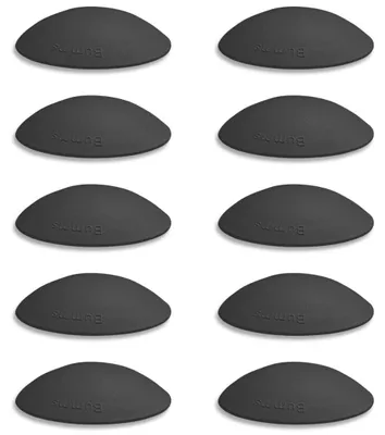 Produktbild von Bumms Türstopper für Boden und Wand, Schwarz, selbstklebend, kein Bohren erforderlich [10 Stück] - Ø 60 mm - Gummi-Wandstopper zum Schutz von Wänden - Türstopper, Türgriffschutz für Wände
