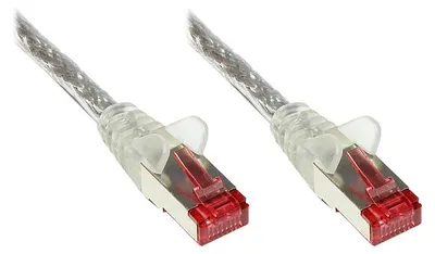 Immagine prodotto di GoodConnections Patchkabel mit Rastnasenschutz, Cat. 6, S/FTP, PiMF, PVC, 250MHz, transparent, 0,5m,