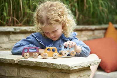 Obrázok produktu pre Tickit Rainbow Wooden Adventure Vehicles, Súprava vozidla, 1 rok / roky, Drevo, Viacfarebný