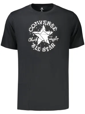 Image de T-shirt noir à manches courtes pour homme, avec logo imprimé et col rond