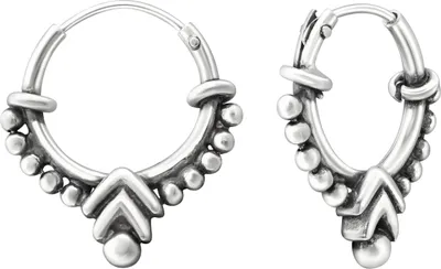 Produktbild von Bali Creolen Ohrringe 925 Sterling Silber 12 mm