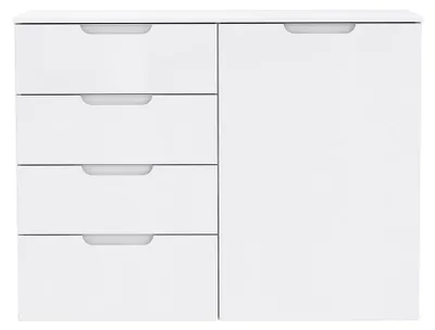 Image de Commode >SIENNA< en blanc brillant feuilleReproduction - 110,1x84,9x34,4cm (lxhxp)