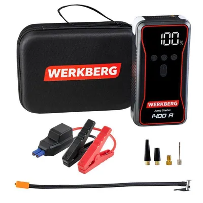 Zdjęcie produktu dla Urządzenie rozruchowe powerbank booster WERKBERG AL002 700A/1400A 18000mAh kompresor