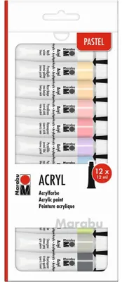 Immagine prodotto di Marabu 1210000000210 Set di colori acrilici "PASTELL" 12 x 12 ml