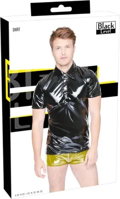 Produktbild von Black Level - Lackpoloshirt - körperbetontes Polo im Glanzlook