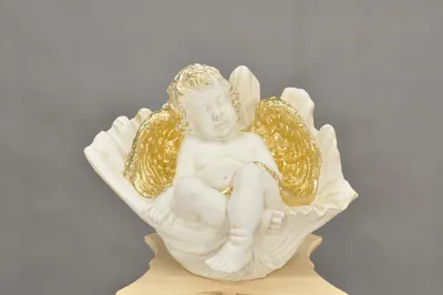 Produktbild von Figur Skulptur Engel in Muschel 33,5cm Skulpturen Figuren Statuen Statue 0629