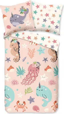 Productafbeelding van Good Morning Kinderdekbedovertrek "Loua" - Roze - (135x200 cm) - 100% Katoen