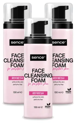Produktbild von 3 x Sence Gesichtsschaum für empfindliche Haut - 150 ml - Vorteilspackung - 3 Stücke