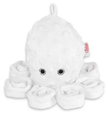 Image de Pieuvre en peluche avec hochet - blanc