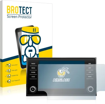 Produktbild von BROTECT Schutzglas für Skoda Karoq Amunds Sportline 2021 Infotainment System Schutzfolie Panzer Folie Glas Display Schutz klar