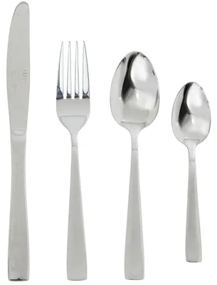 Produktbild von 24-teiliges Besteckset aus Edelstahl in glänzendem Silber im modernen Stil, 5 x 5 x 5 cm