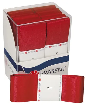 Obrázek produktu pro PRÄSENT 605 41-609 Hedvábná páska - 40 mm x 3 m, červená