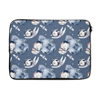 Produktbild von MuchoWow® Laptop Hülle 13 Zoll Elefant - Kaninchen - Muster - Raumfahrt - Jungen - Mädchen - Kinder Laptoptasche - Laptophülle - Sleeve - Rundumschutz