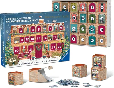 Immagine prodotto di Calendario dell'Avvento a puzzle, 24x56 pezzi - Natale a casa