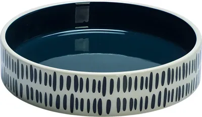 Produktbild von Beeztees Katzennapf Jade aus Keramik schwarz/weiß, Maße: 16,5 x 16,5 x 4 cm