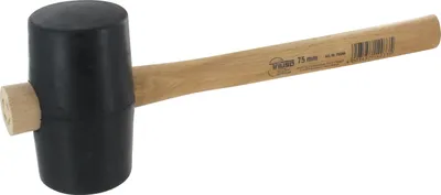Produktbild von TRIUSO Gummihammer, Größe 3, Schlagflächen-Ø 75 mm, schwarz