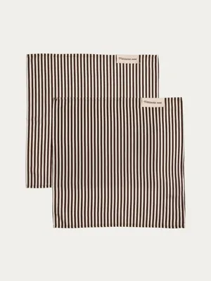 Zdjęcie produktu dla HOMLA Serwetki PATISSERIE MINI w beżowo-brązowe paski, zestaw 2 szt., 40x40cm