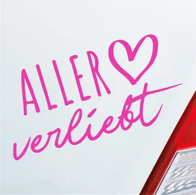 Produktbild von Auto Aufkleber Aller verliebt Herz Fluss Wasser Water Liebe Car 19x10 cm Pink Sticker Heckscheibenaufkleber