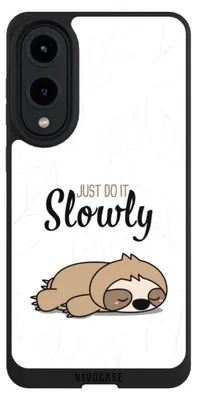 Produktbild von NIVOCASE Handyhülle für Samsung Galaxy S25 Edge Hülle NIVOpure Case Schwarz Faultier Tiere lazy sunday