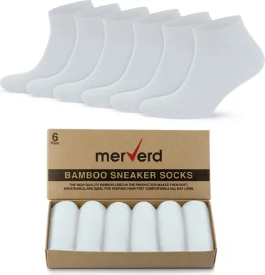Produktbild von merVerd 6 Paar Bambus Socken Sneaker Damen und Herren Antibakteriell Antigerucht
