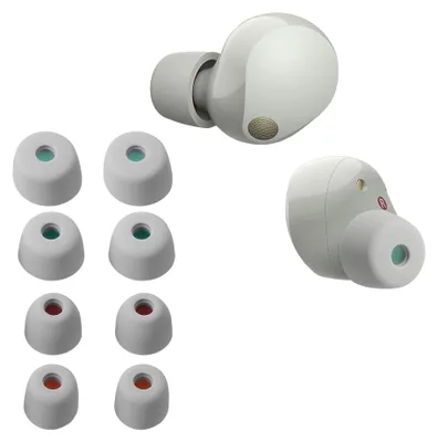 Produktbild von kwmobile 8x Ersatzpolster kompatibel mit Sony WF-1000XM5 / WF-1000XM4 - 4 Größen - Silikon Ersatz Ohrstöpsel In-Ear Kopfhörer - Polster