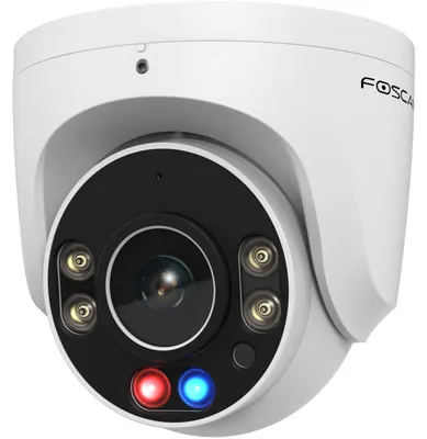 Immagine prodotto di Telecamera di sorveglianza intelligente Foscam W5EP da 5 MP POE con faretti integrati, luci di segnalazione rosso/blu e sirena di allarme