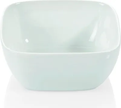 Zdjęcie produktu dla Kwadratowa miska 75 ml biała, porcelanowa miska 15 x 15 x 7 cm