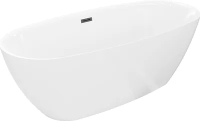 Produktbild von Mexen Luvo Slim freistehende Badewanne 170 x 75 cm, weiß, Überlauf schwarz - 52801707500-70