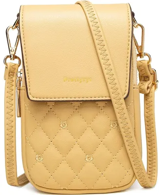 Produktbild von Umhängetasche Umhängetasche Damen, Handy-Umhängetasche, Minibag, Crossbody (Geeignet für Mobiltelefone unter 6,9 Zoll), mit Verstellbar Abnehmbar Schultergurt,Gelb