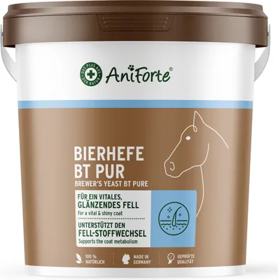 Produktbild von AniForte Bierhefe BT Pur für Pferde 5 kg - 100 % natürlich, für glänzendes Fell & vitale Haut, unterstützt die Verdauung von Pferden & Ponys