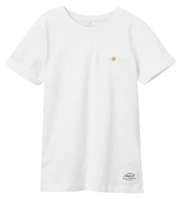 Produktbild von Name It Jungen-Shirt Vincent, weißes Baumwoll-Shirt mit Rundhalsausschnitt