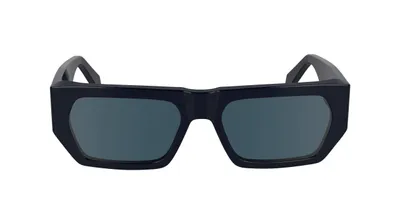 Produktbild von Damen Sonnenbrille Blau - Bio-Acetat Rechteckig, 55mm Gläser