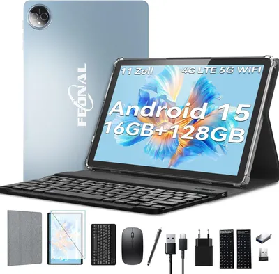 Immagine prodotto di Tablet Android da 11 pollici, modello 2025, con sistema operativo Android 15