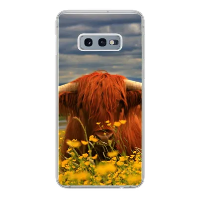 Produktbild von MuchoWow® Handyhülle Schutzhülle Hülle für Samsung Galaxy S10e Schottischer Highlander - Tiere - Blumen Silikon Softcase Handy Hülle - Handy