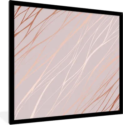 Produktbild von MuchoWow® MuchoWow® Gerahmtes Poster Marmor - Rosa - Roségold - Muster 40x40 cm - Poster mit zchwarzem Bilderrahmen - Mit Rahmen - Wanddekoration Schlafzimmer