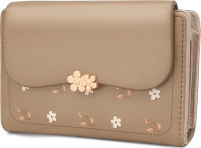Produktbild von Geldbeutel Damen Klein und im Kurzformat Portemonnaie Viele Fächer,Portmonee mit 10 Kartenfächer und Zipper Münzfach Brieftasche