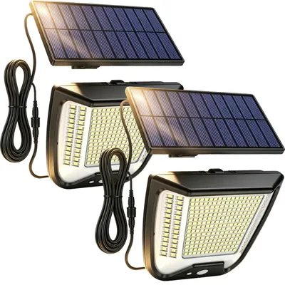 Solar-LED-Außenleuchte mit Bewegungsmelder, 2 Stück, schwarz