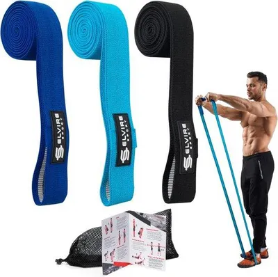 Image de Bandes de fitness (lot de 3) - Bandes d'entraînement pour les hanches, les fessiers et les jambes | Bandes d'entraînement pour le yoga, le Pilates, le CrossFit | Hommes et femmes