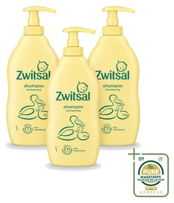Produktbild von 3 x Zwitsal Babyshampoo Mild & Pflegend - 400 ml - Vorratspackung - 3 Stücke